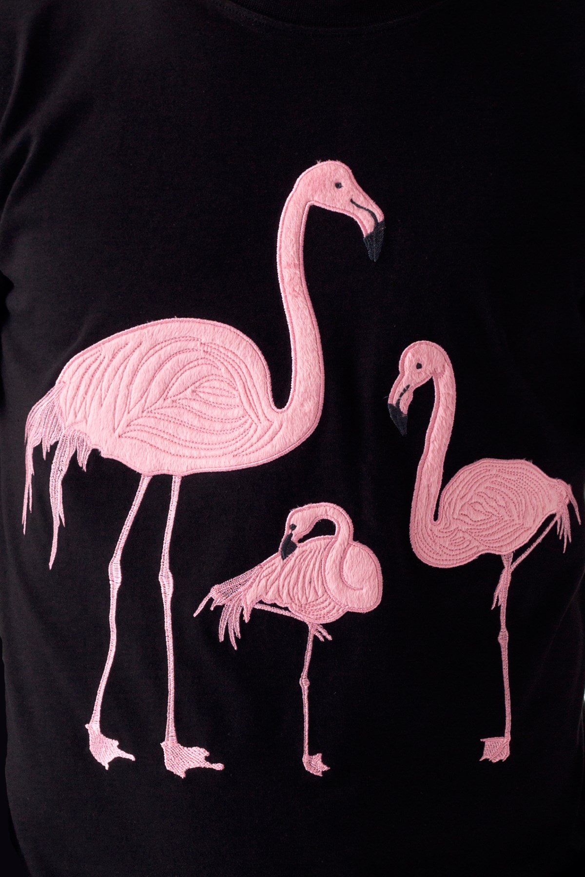 EMBROIDERED FLAMINGO Tshirt
