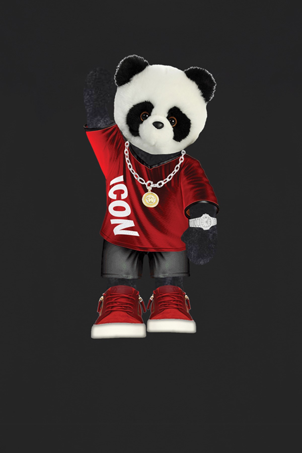 Panda Printed Unisex Tshirt (Siyah)