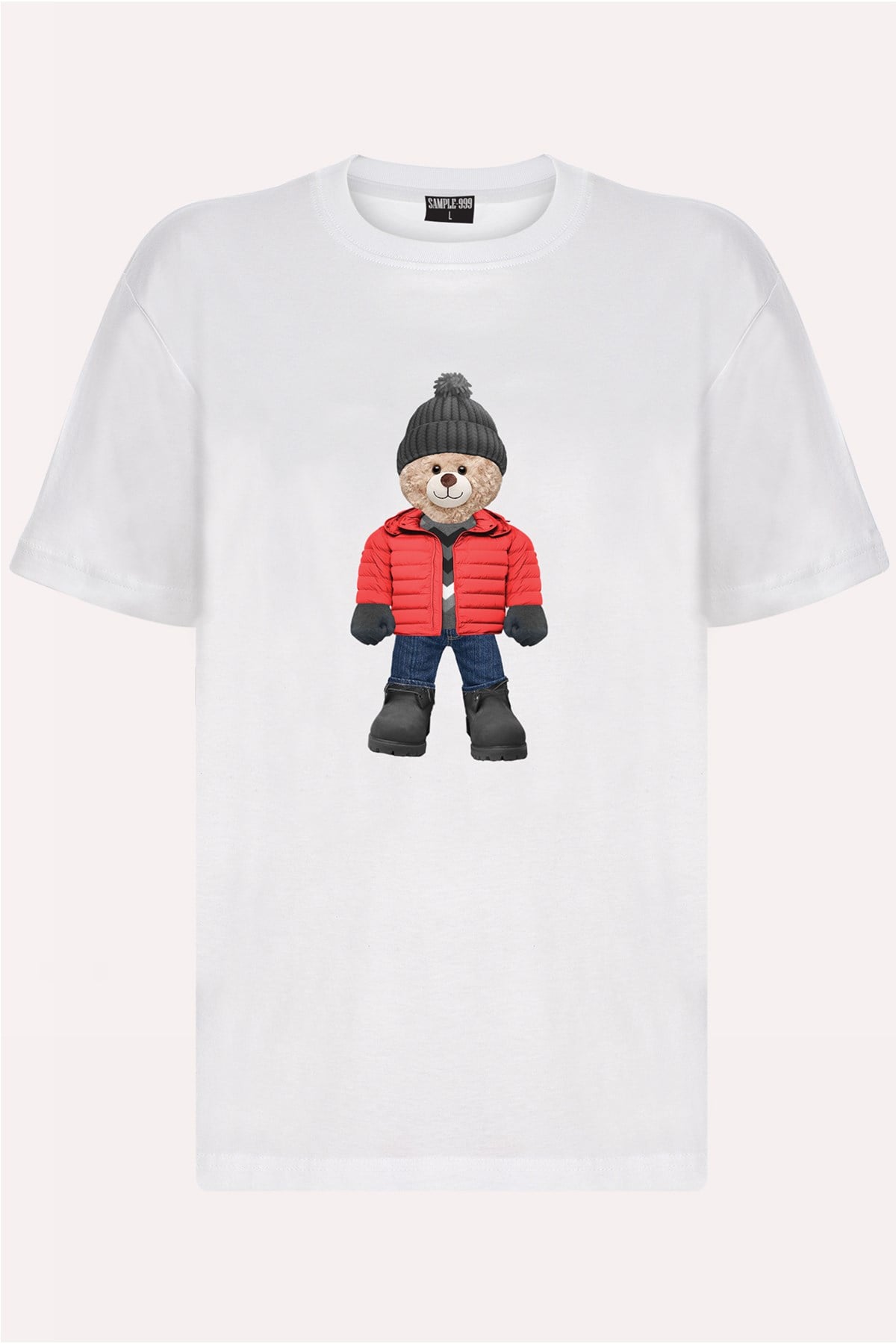 Teddy Printed Unisex Tshirt (Beyaz)