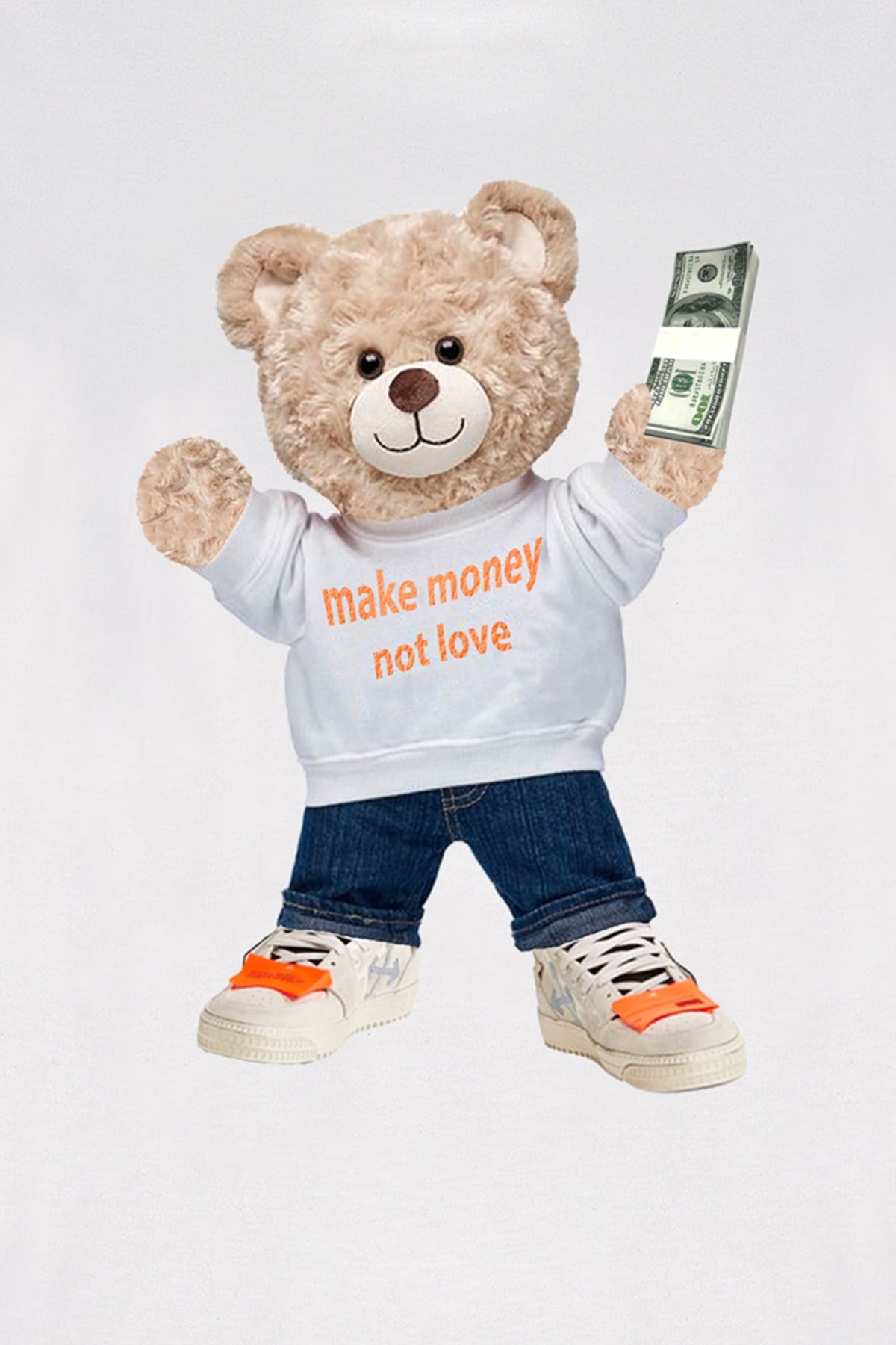 Teddy Printed Unisex Tshirt (Beyaz)