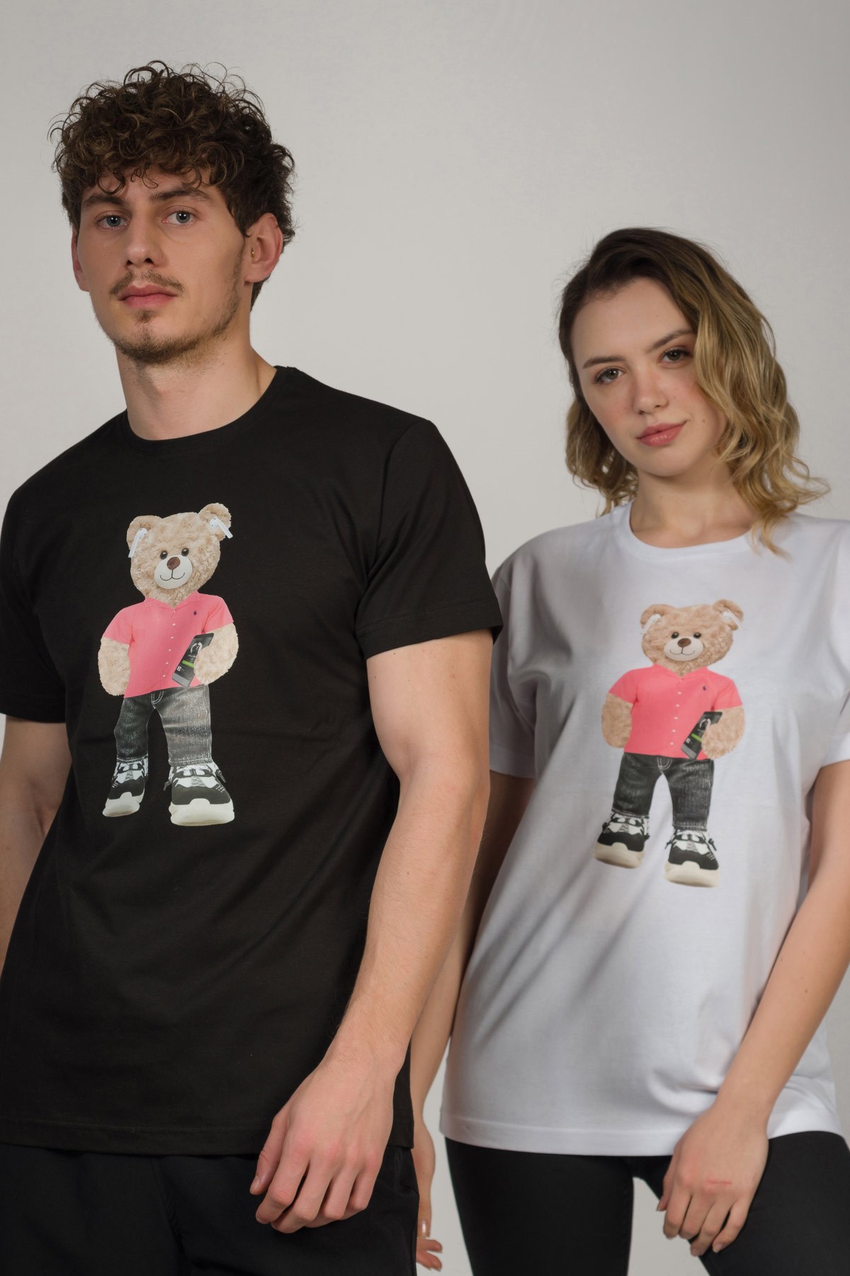 Teddy Printed Unisex Tshirt (Beyaz)