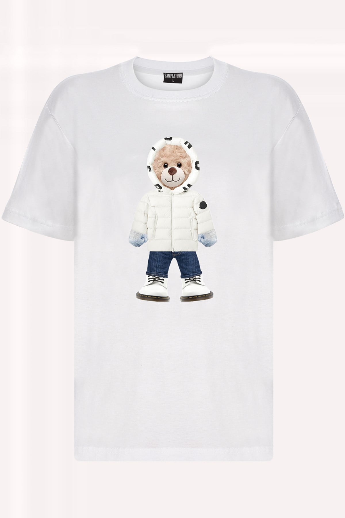 Teddy Printed Unisex Tshirt (Beyaz)