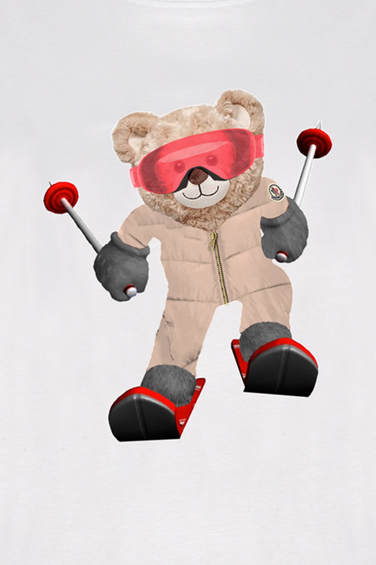 Teddy Printed Unisex Tshirt (Beyaz)