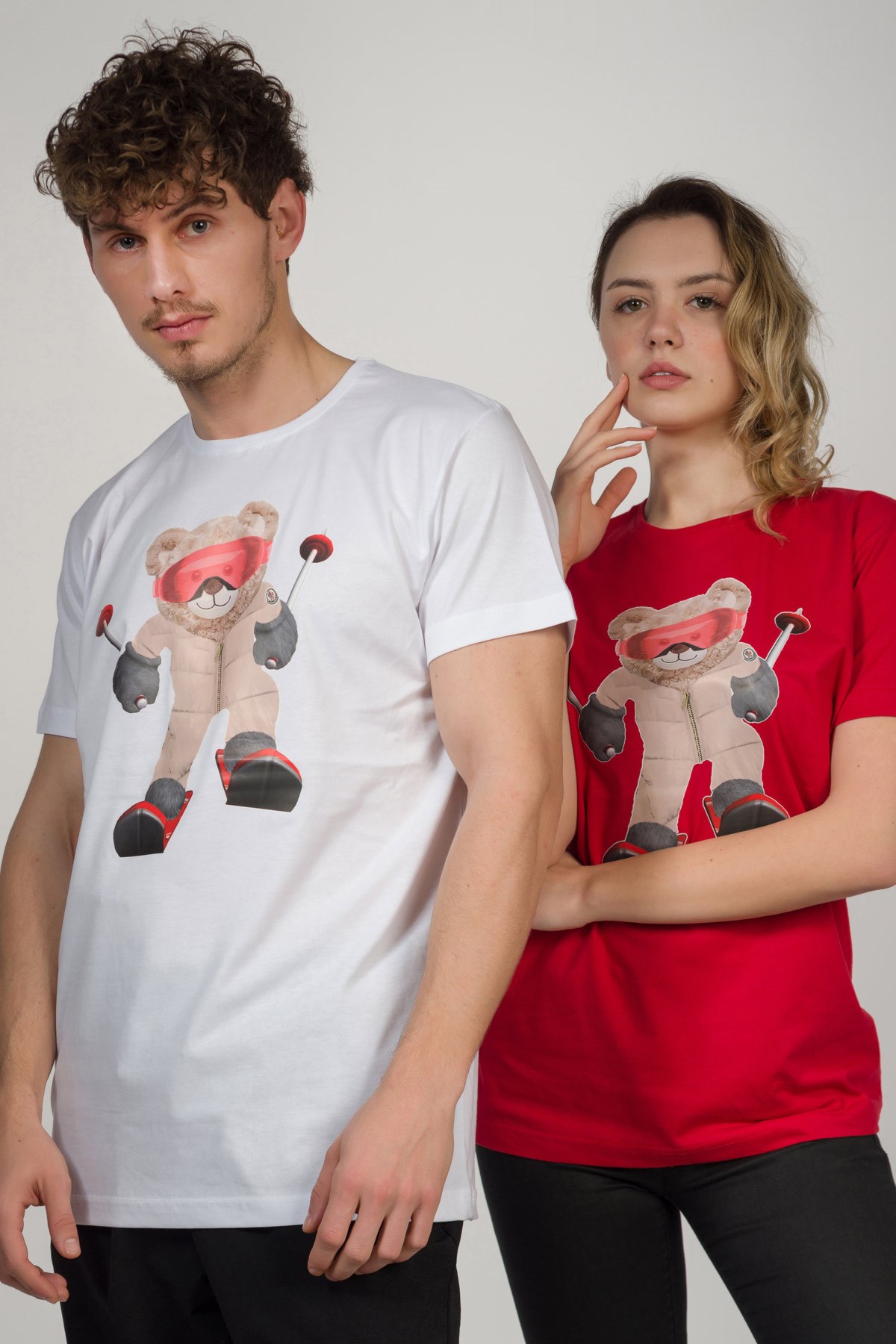 Teddy Printed Unisex Tshirt (Beyaz)