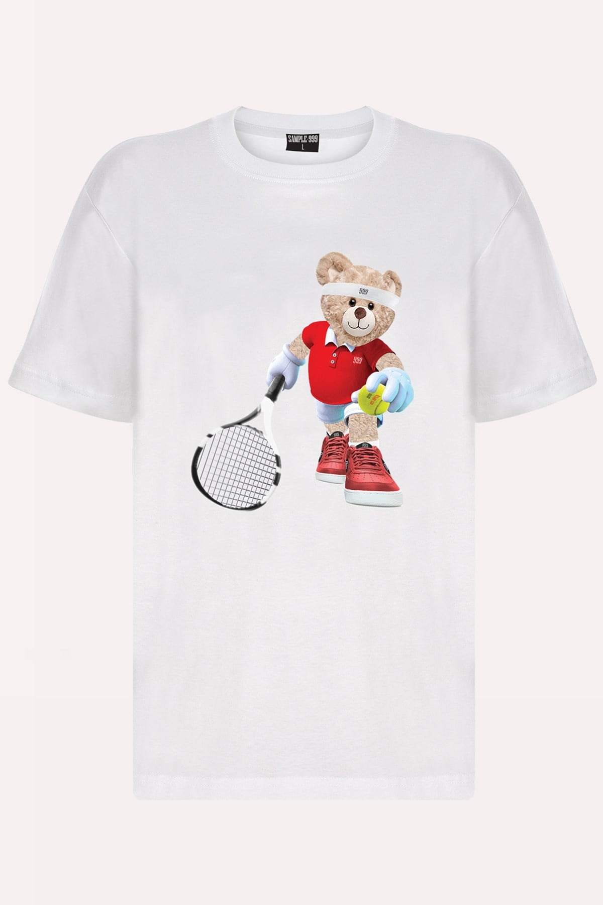 Teddy Printed Unisex Tshirt (Beyaz)