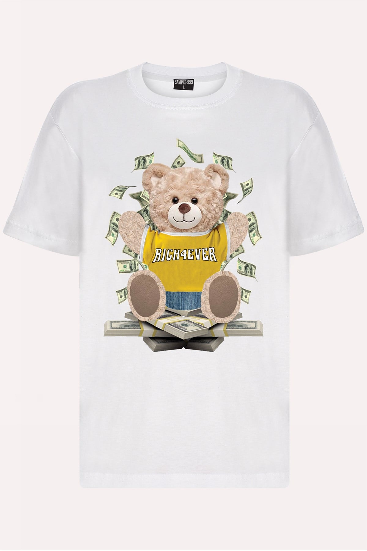 Teddy Printed Unisex Tshirt (Beyaz)