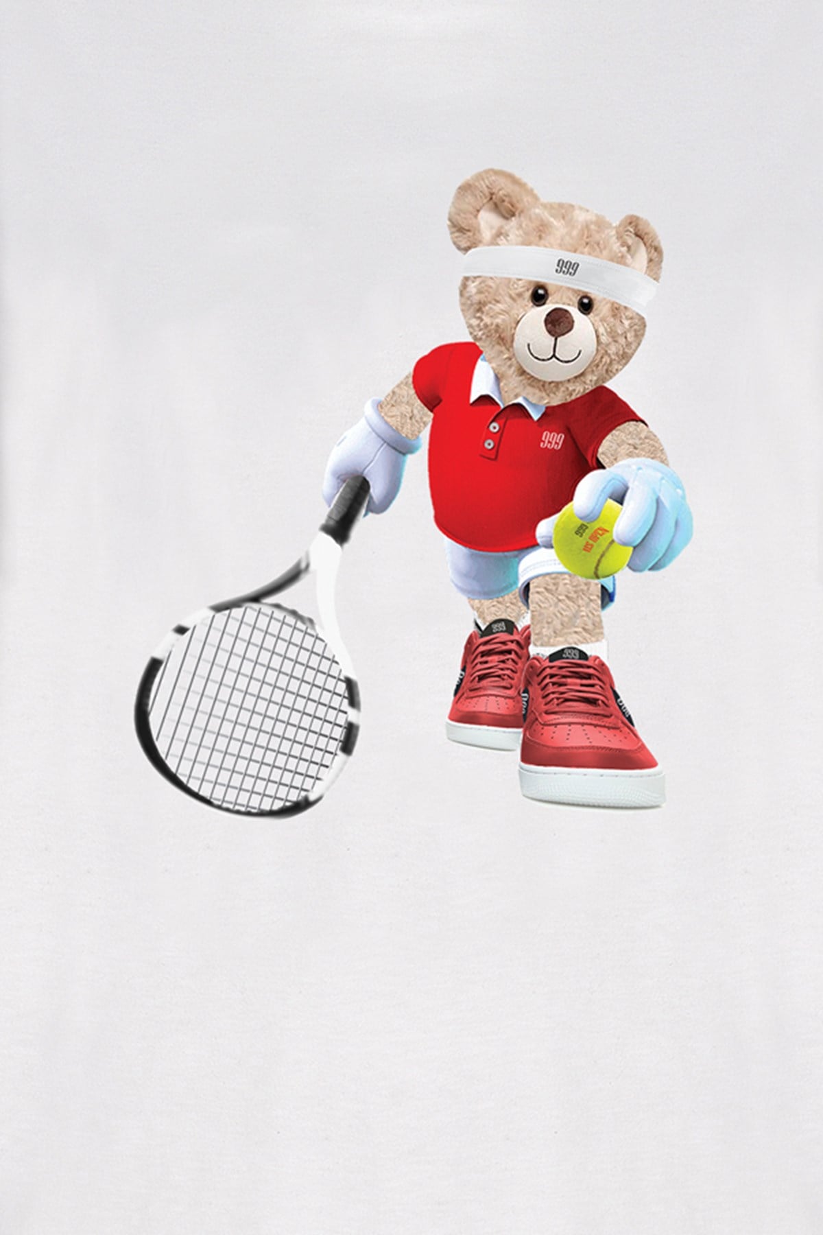 Teddy Printed Unisex Tshirt (Beyaz)