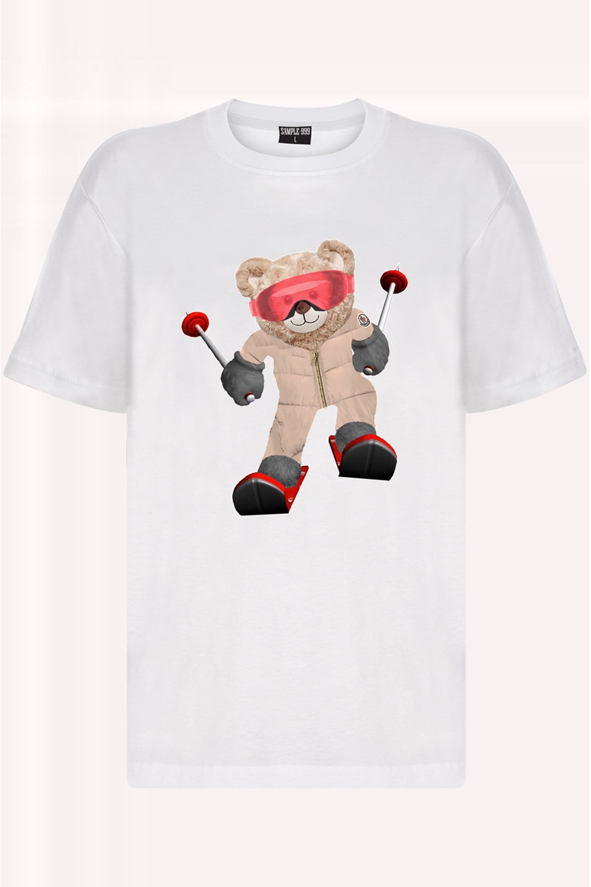 Teddy Printed Unisex Tshirt (Beyaz)