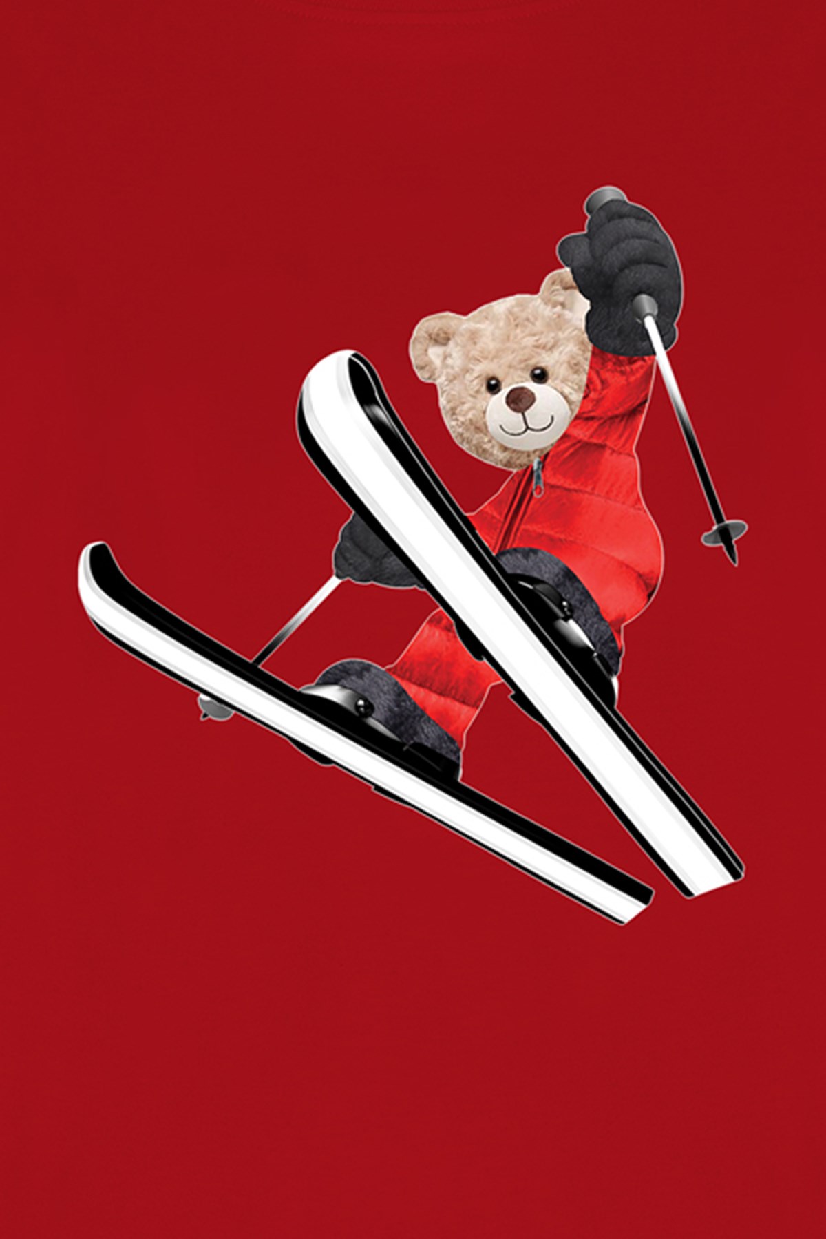 Teddy Printed Unisex Tshirt (Kırmızı)