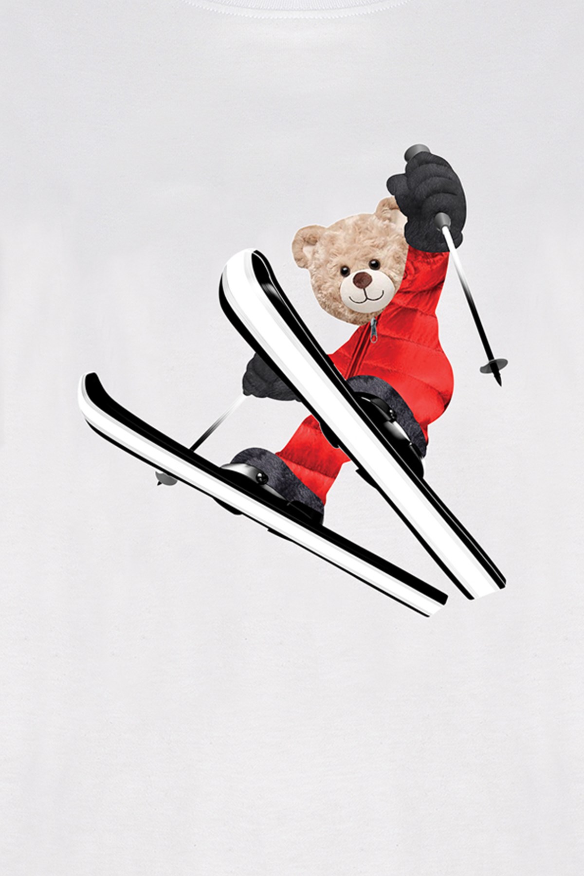 Teddy Printed Unisex Tshirt (Beyaz)