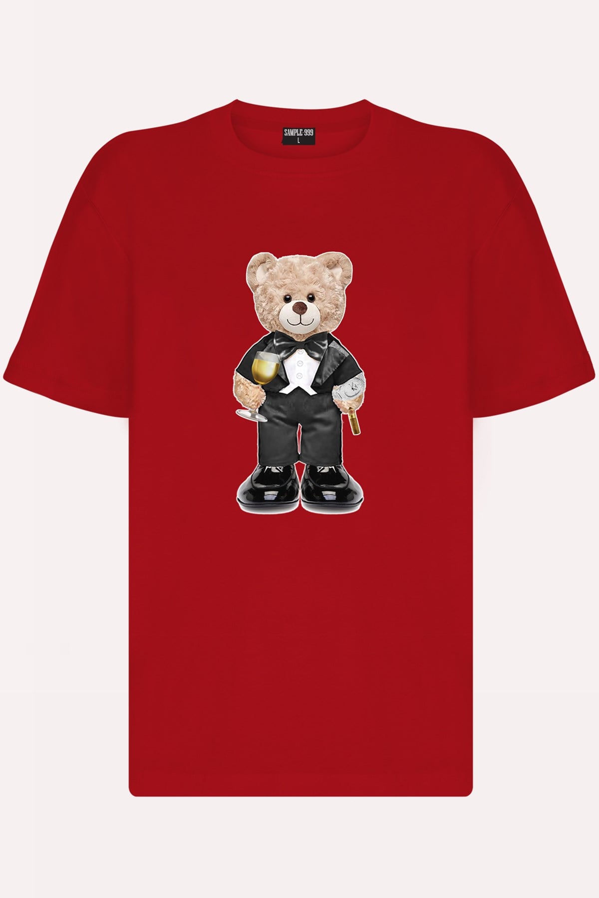 Teddy Printed Unisex Tshirt (Kırmızı)