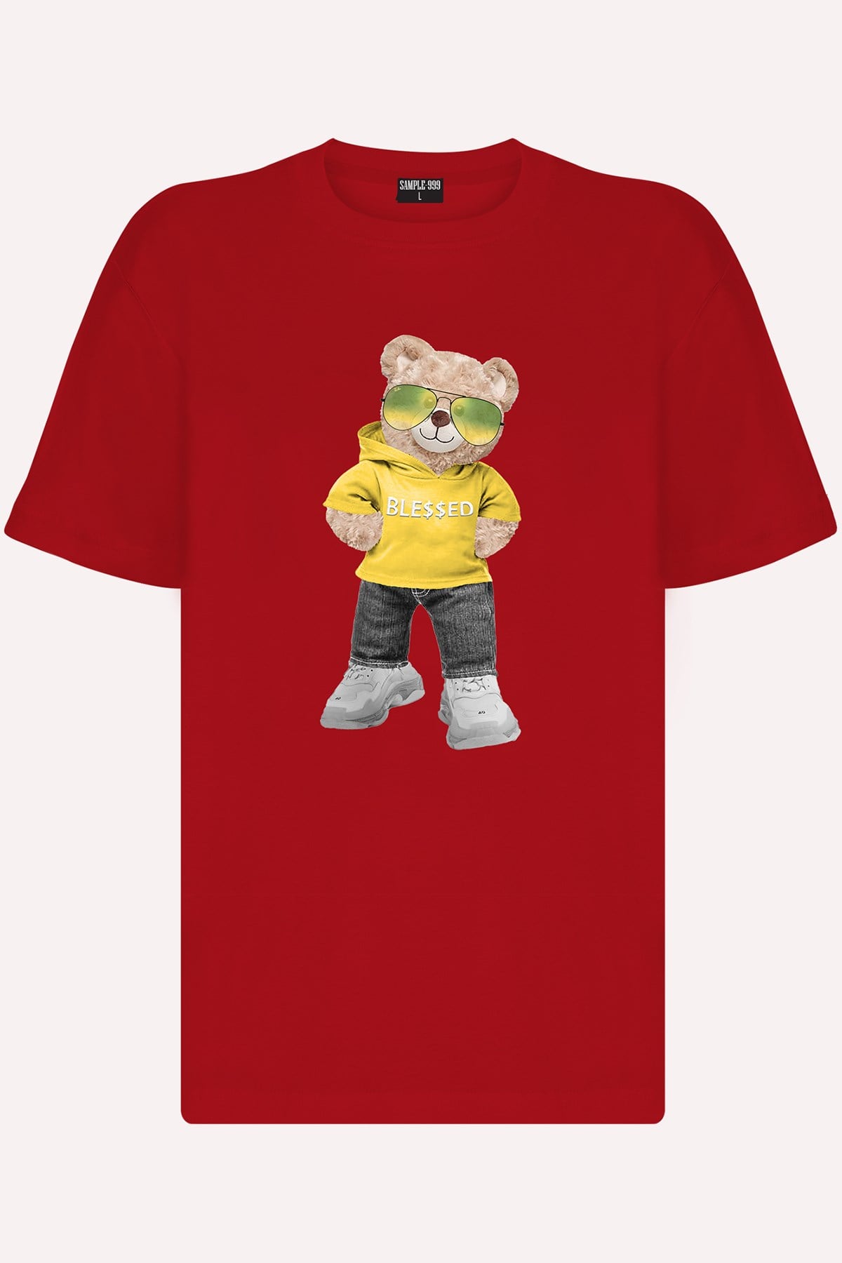 Teddy Printed Unisex Tshirt (Kırmızı)