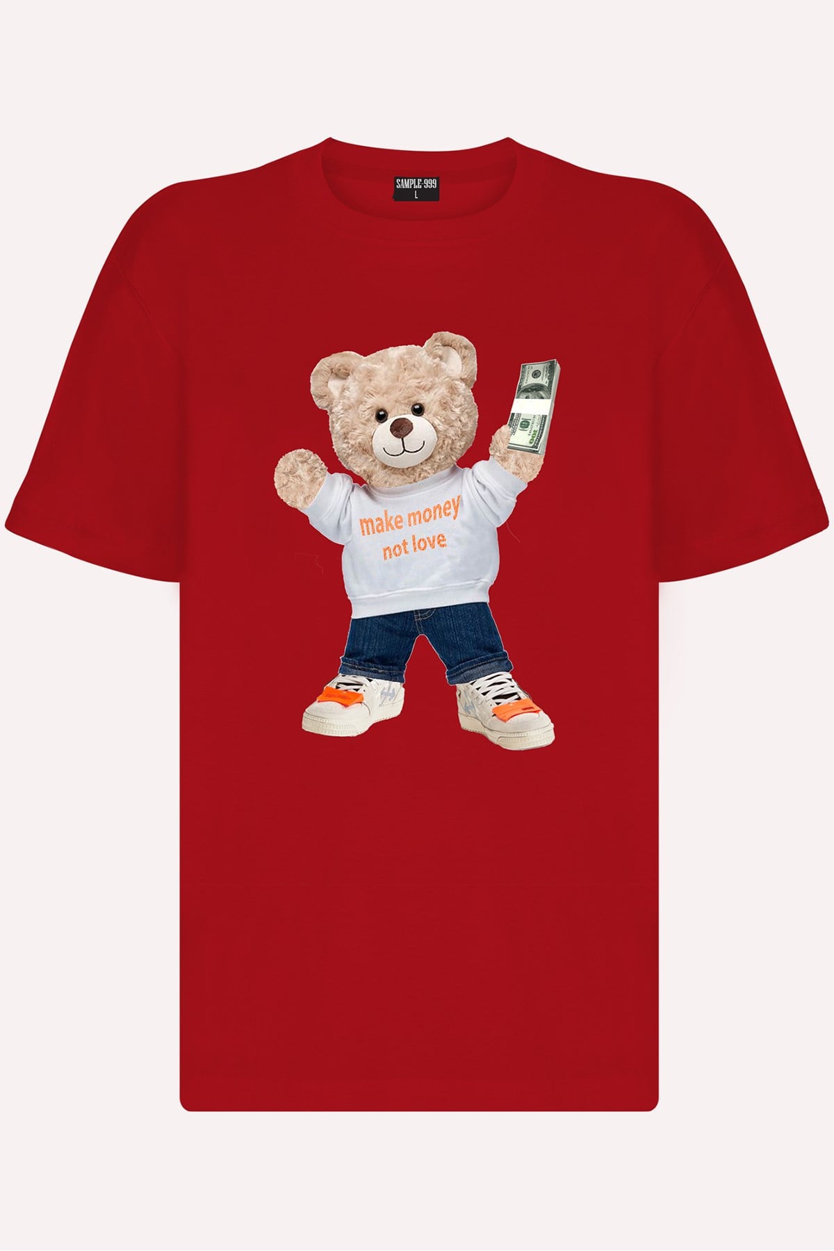 Teddy Printed Unisex Tshirt (Kırmızı)