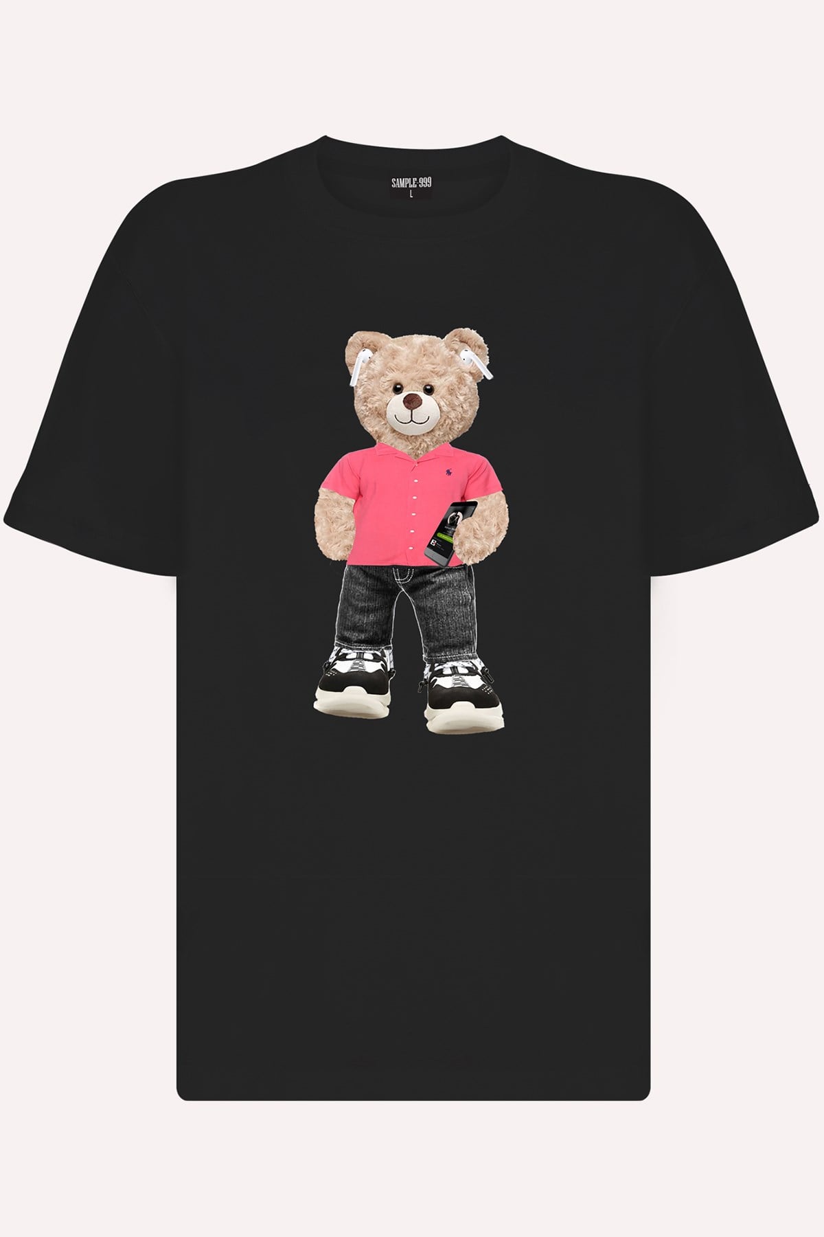Teddy Printed Unisex Tshirt (Siyah)