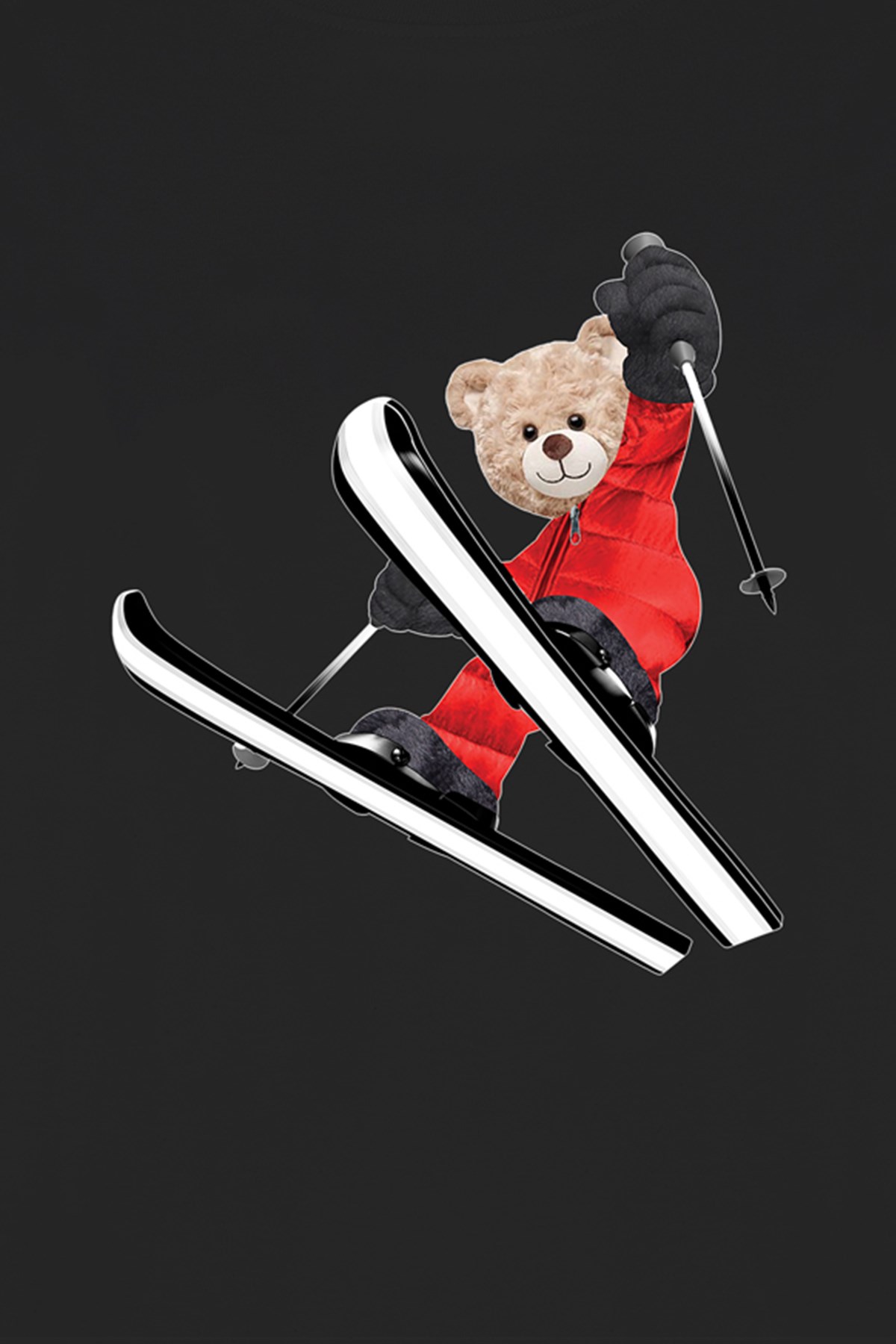 Teddy Printed Unisex Tshirt (Siyah)