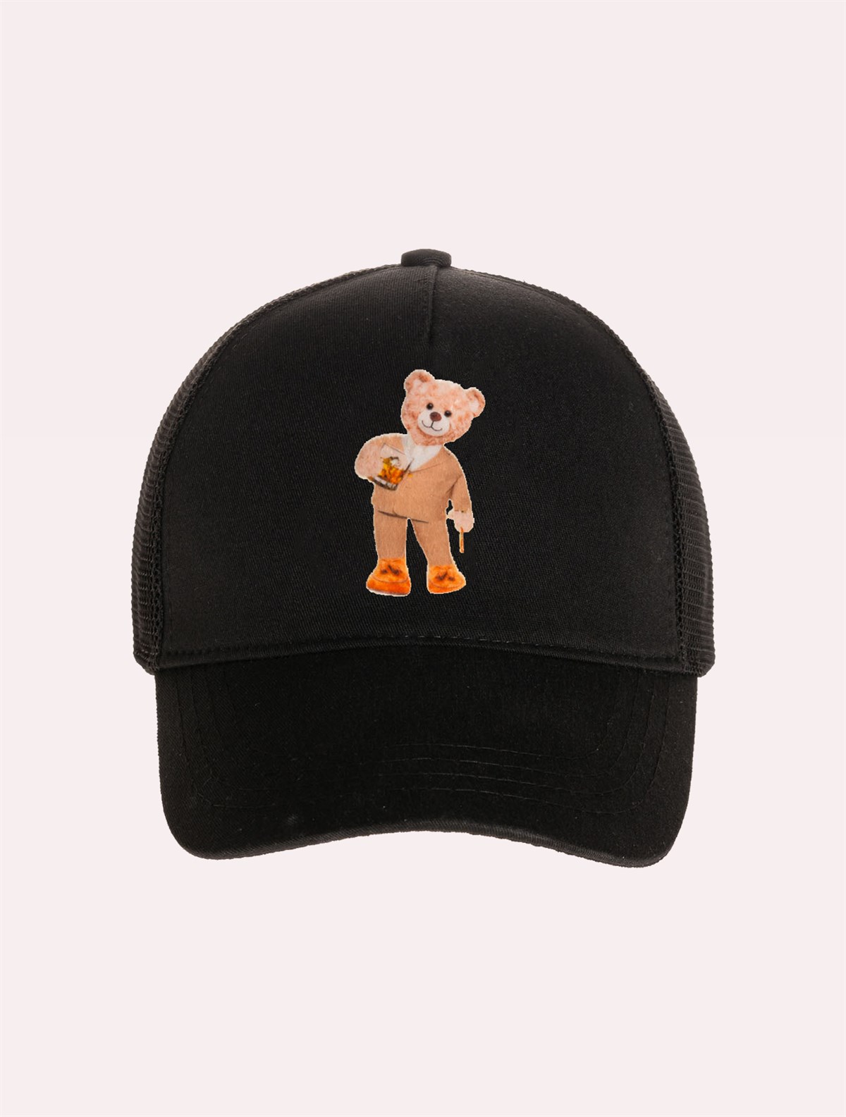 Velvet Teddy Bear Patch Hat