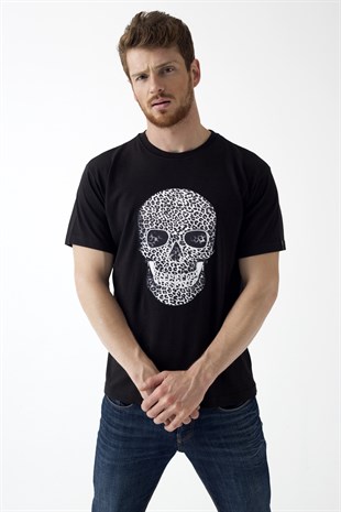 DIGITAL PRINTED-EMBROIDERED SKULL Tshirt