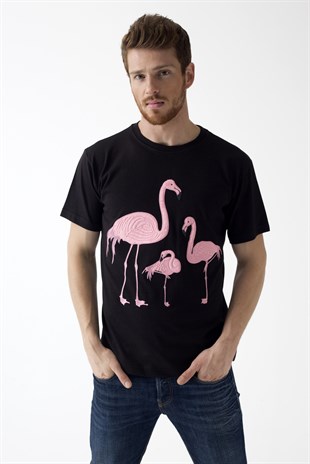 EMBROIDERED FLAMINGO Tshirt