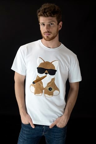EMBROIDERED FOX Tshirt