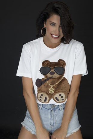 EMBROIDERED TEDDY BEAR Tshirt