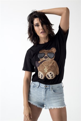 EMBROIDERED TEDDY BEAR Tshirt