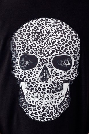 DIGITAL PRINTED-EMBROIDERED SKULL Tshirt