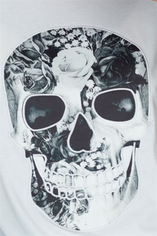 DIGITAL PRINTED-EMBROIDERED SKULL Tshirt