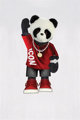 Panda Printed Unisex Tshirt (Beyaz)