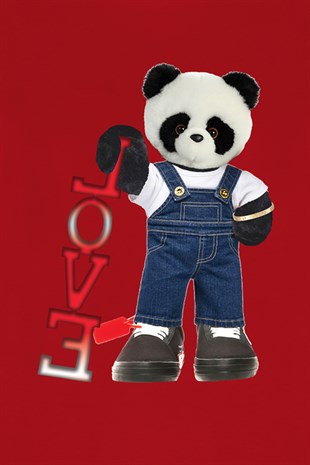 Panda Printed Unisex Tshirt (Kırmızı)