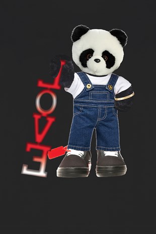 Panda Printed Unisex Tshirt (Siyah)