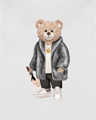 PRINTED TEDDY BEAR hoodie