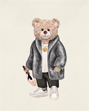 PRINTED TEDDY BEAR hoodie