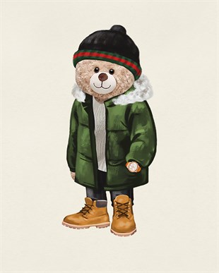 PRINTED TEDDY BEAR hoodie