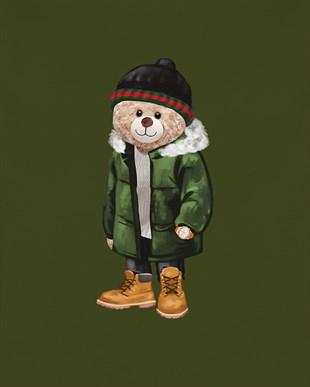 PRINTED TEDDY BEAR hoodie