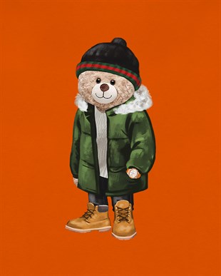 PRINTED TEDDY BEAR hoodie