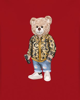 PRINTED TEDDY BEAR hoodie