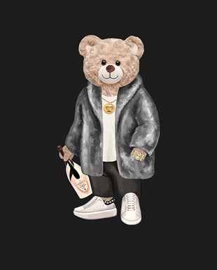 PRINTED TEDDY BEAR hoodie