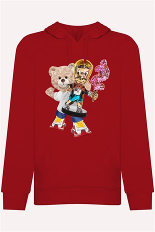 PRINTED TEDDY BEAR  hoodie