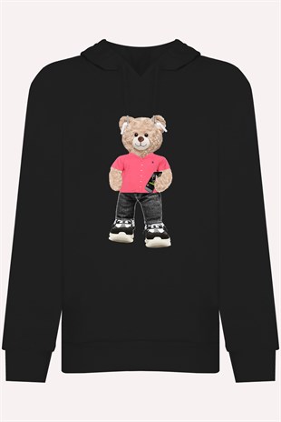 PRINTED TEDDY BEAR  hoodie