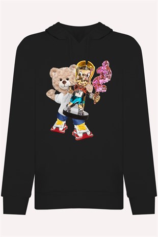 PRINTED TEDDY BEAR  hoodie