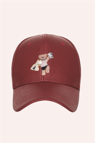 TEDDY BEAR PATCH baseball cap (red)