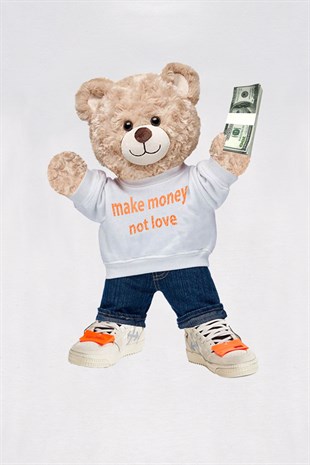 Teddy Printed Unisex Tshirt (Beyaz)