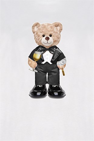 Teddy Printed Unisex Tshirt (Beyaz)