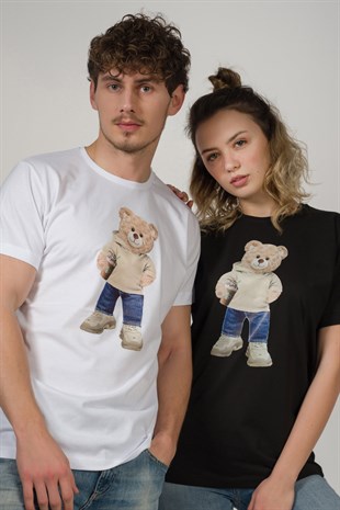 Teddy Printed Unisex Tshirt (Beyaz)