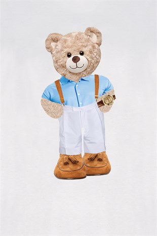 Teddy Printed Unisex Tshirt (Beyaz)