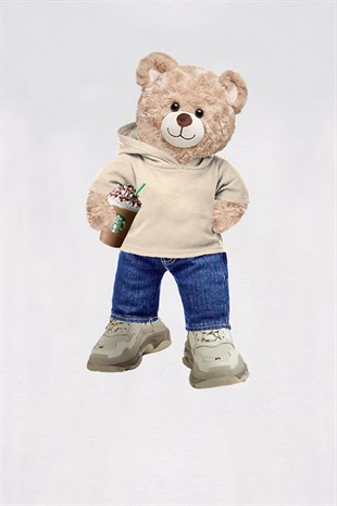 Teddy Printed Unisex Tshirt (Beyaz)