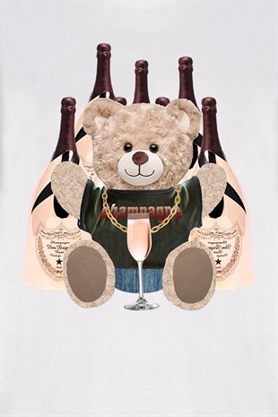 Teddy Printed Unisex Tshirt (Beyaz)