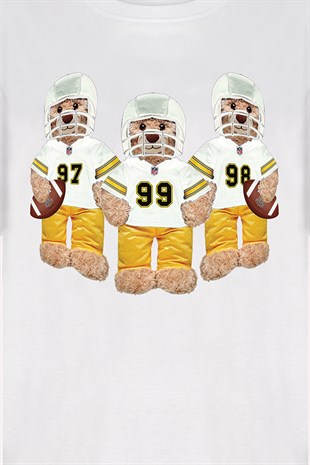 Teddy Printed Unisex Tshirt (Beyaz)