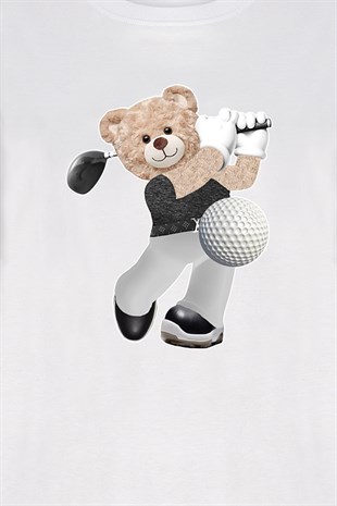 Teddy Printed Unisex Tshirt (Beyaz)