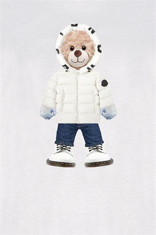 Teddy Printed Unisex Tshirt (Beyaz)
